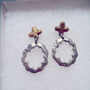 Brighton Silver and Gold Dangled Earrings